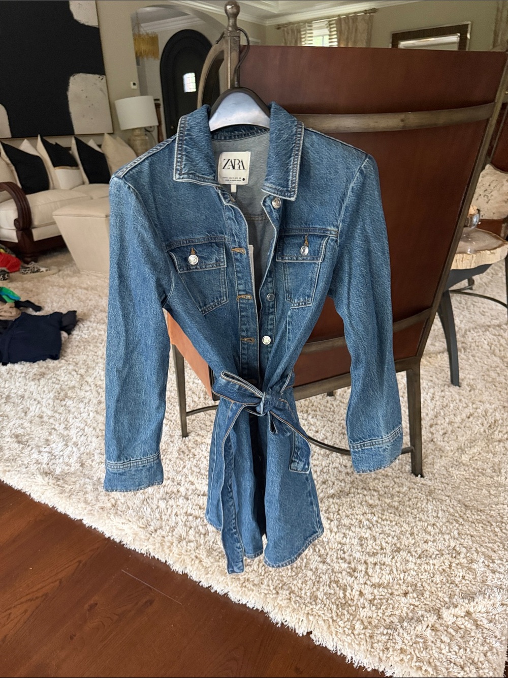 NWT ZARA Medium Blue Denim Dress